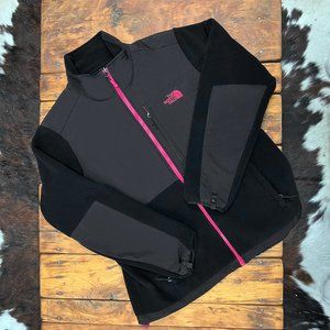 The North Face "Denali" black with pink zippers and logo NWOT